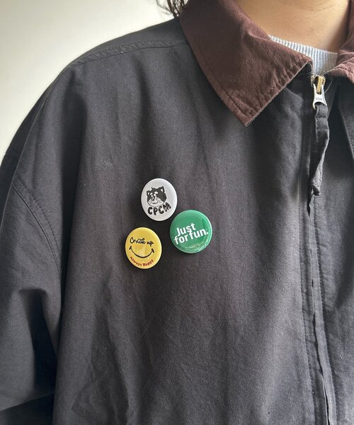 CPCM（シーピーシーエム）の「缶バッジ付きライトワークジャケット（ブルゾン・レディース・ブラウン/ブラック・MEDIUM/LARGE）」の19枚目の写真