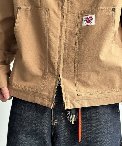 CPCM（シーピーシーエム）の「缶バッジ付きライトワークジャケット（ブルゾン・レディース・ブラウン/ブラック・MEDIUM/LARGE）」の18枚目の写真