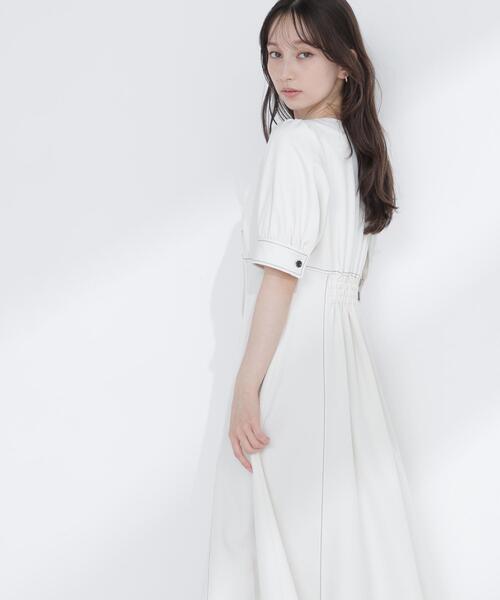 NATURAL BEAUTY BASIC(ナチュラルビューティーベーシック)の「◇バイカラーステッチワンピース(ワンピース・レディース・ブルー系その他6/ブルー系その他/ホワイト系その他・P/S/MEDIUM)」の9枚目の写真