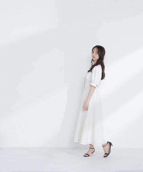 NATURAL BEAUTY BASIC(ナチュラルビューティーベーシック)の「◇バイカラーステッチワンピース(ワンピース・レディース・ブルー系その他6/ブルー系その他/ホワイト系その他・P/S/MEDIUM)」の10枚目の写真