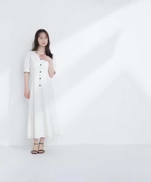 NATURAL BEAUTY BASIC(ナチュラルビューティーベーシック)の「◇バイカラーステッチワンピース(ワンピース・レディース・ブルー系その他6/ブルー系その他/ホワイト系その他・P/S/MEDIUM)」の12枚目の写真