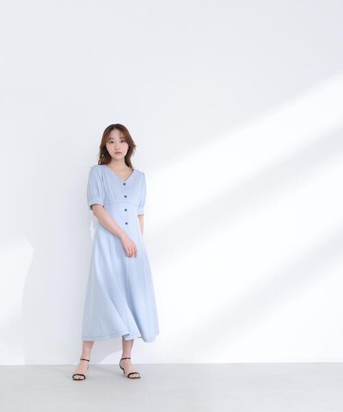 NATURAL BEAUTY BASIC(ナチュラルビューティーベーシック)の「◇バイカラーステッチワンピース(ワンピース・レディース・ブルー系その他6/ブルー系その他/ホワイト系その他・P/S/MEDIUM)」の16枚目の写真