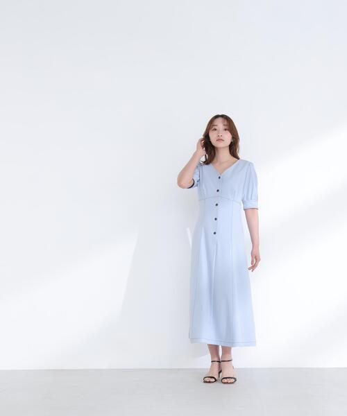 NATURAL BEAUTY BASIC(ナチュラルビューティーベーシック)の「◇バイカラーステッチワンピース(ワンピース・レディース・ブルー系その他6/ブルー系その他/ホワイト系その他・P/S/MEDIUM)」の18枚目の写真