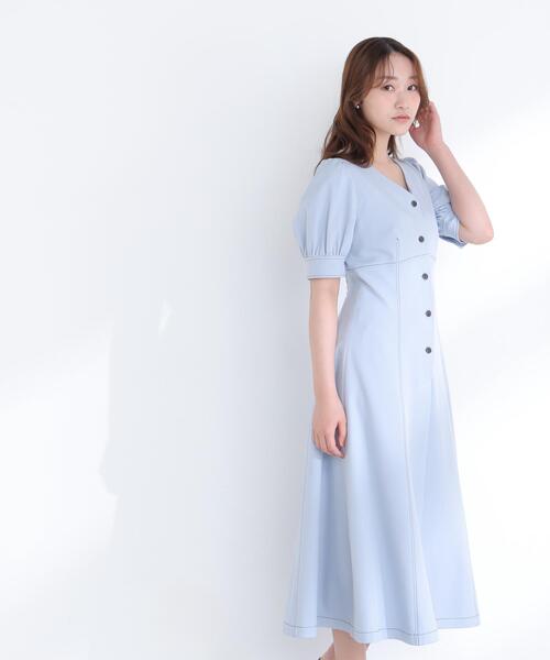 NATURAL BEAUTY BASIC(ナチュラルビューティーベーシック)の「◇バイカラーステッチワンピース(ワンピース・レディース・ブルー系その他6/ブルー系その他/ホワイト系その他・P/S/MEDIUM)」の19枚目の写真