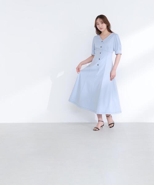 NATURAL BEAUTY BASIC(ナチュラルビューティーベーシック)の「◇バイカラーステッチワンピース(ワンピース・レディース・ブルー系その他6/ブルー系その他/ホワイト系その他・P/S/MEDIUM)」の20枚目の写真