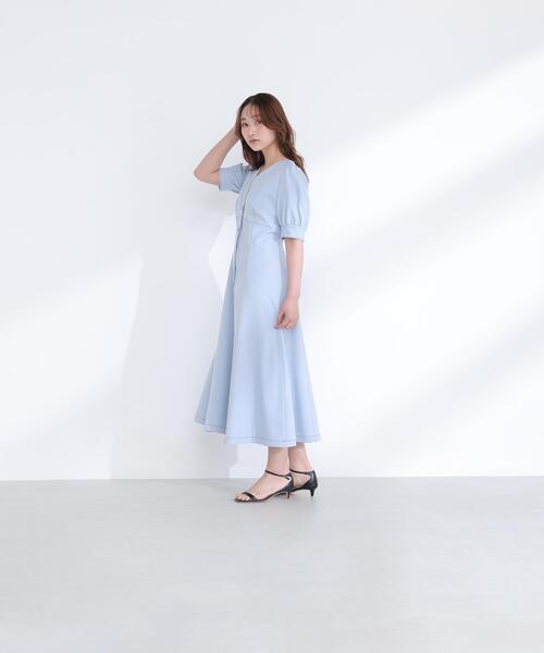 NATURAL BEAUTY BASIC(ナチュラルビューティーベーシック)の「◇バイカラーステッチワンピース(ワンピース・レディース・ブルー系その他6/ブルー系その他/ホワイト系その他・P/S/MEDIUM)」の22枚目の写真