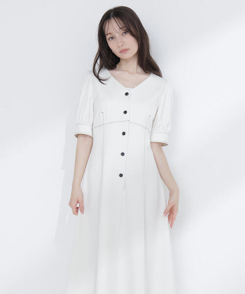 ◇バイカラーステッチワンピース（ワンピース）｜NATURAL BEAUTY BASIC