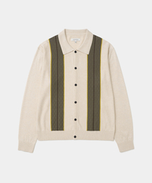 UNIFORM BRIDGE（ユニフォームブリッジ）の「stripe bowling knit cardigan beige（ニット/セーター）」