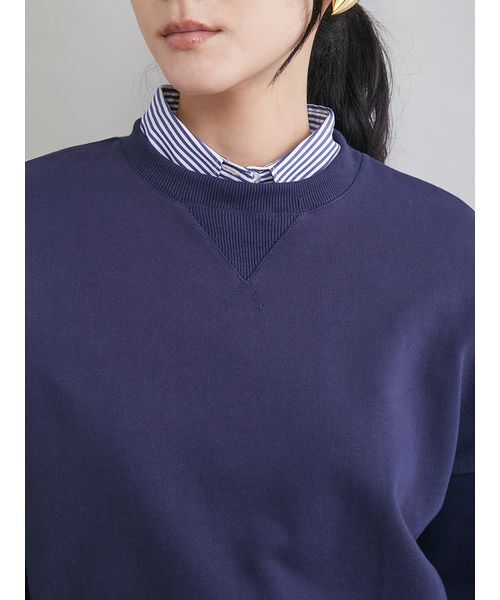 Mila Owen（ミラオーウェン）の「フォルムスリーブショートトレーナー（スウェット・レディース・ネイビー/アイボリー/ピンク・F）」の8枚目の写真