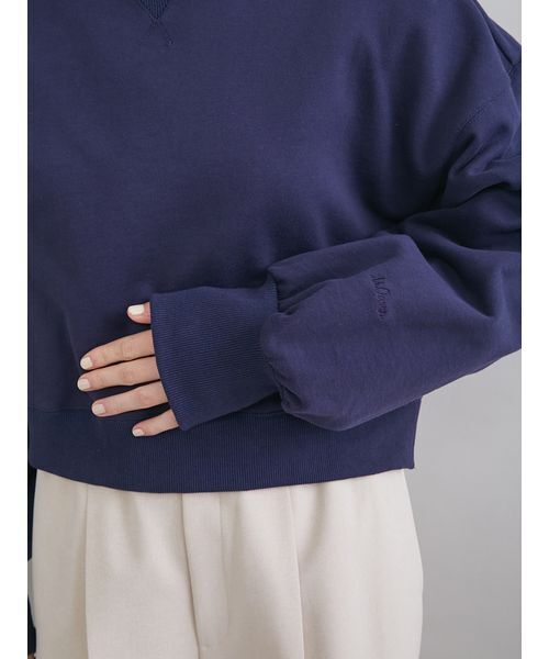 Mila Owen（ミラオーウェン）の「フォルムスリーブショートトレーナー（スウェット・レディース・ネイビー/アイボリー/ピンク・F）」の9枚目の写真