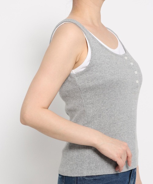 LOWRYS FARM(ローリーズファーム)の「ヘンリーレイヤードタンク 638381(タンクトップ・レディース・ブラック/グレー/レッド/アイボリー・FREE)」の10枚目の写真