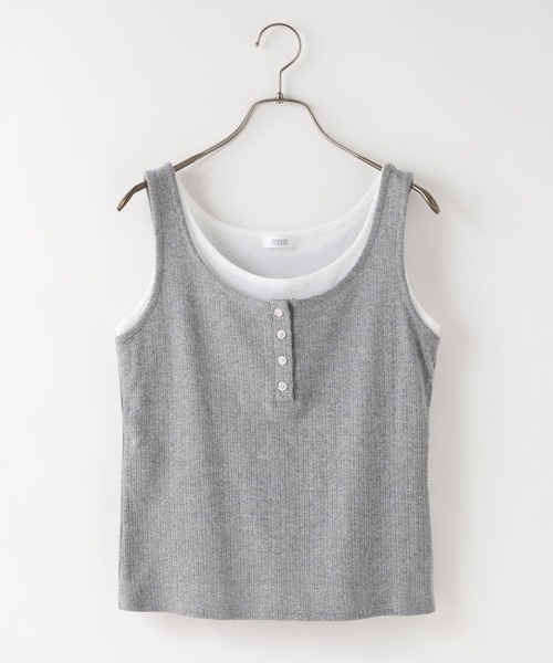 LOWRYS FARM(ローリーズファーム)の「ヘンリーレイヤードタンク 638381(タンクトップ・レディース・ブラック/グレー/レッド/アイボリー・FREE)」の7枚目の写真