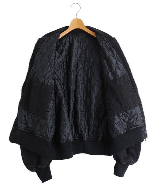 marka（マーカ）の「marka / マーカ：PUFFED DENIM BOMBER JACKET -ORGANIC COTTON 12oz DENIM-：M25D04BL01C[COR]（ブルゾン・メンズ・ブラック・2(M)/3(L)）」の6枚目の写真