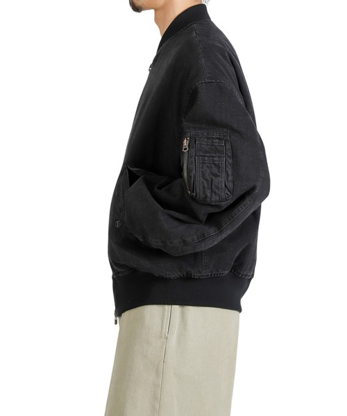 marka（マーカ）の「marka / マーカ：PUFFED DENIM BOMBER JACKET -ORGANIC COTTON 12oz DENIM-：M25D04BL01C[COR]（ブルゾン・メンズ・ブラック・2(M)/3(L)）」の10枚目の写真