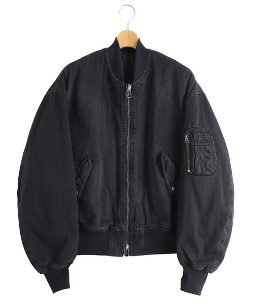marka（マーカ）の「marka / マーカ：PUFFED DENIM BOMBER JACKET -ORGANIC COTTON 12oz DENIM-：M25D04BL01C[COR]（ブルゾン・メンズ・ブラック・2(M)/3(L)）」の2枚目の写真