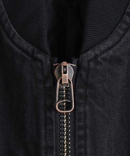 marka（マーカ）の「marka / マーカ：PUFFED DENIM BOMBER JACKET -ORGANIC COTTON 12oz DENIM-：M25D04BL01C[COR]（ブルゾン・メンズ・ブラック・2(M)/3(L)）」の4枚目の写真