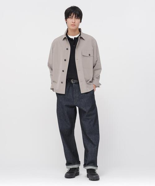 MARGARET HOWELL（マーガレットハウエル）の「COTTON SILK PLAINWEAVE（ブルゾン・メンズ・ベージュ/ダークブラウン・SMALL/MEDIUM/LARGE）」の3枚目の写真