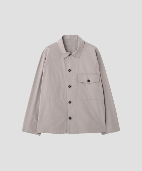 MARGARET HOWELL（マーガレットハウエル）の「COTTON SILK PLAINWEAVE（ブルゾン・メンズ・ベージュ/ダークブラウン・SMALL/MEDIUM/LARGE）」の5枚目の写真