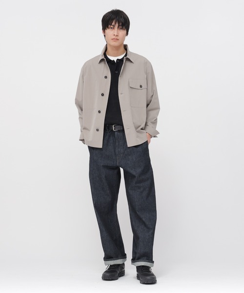 MARGARET HOWELL（マーガレットハウエル）の「COTTON SILK PLAINWEAVE（ブルゾン・メンズ・ベージュ/ダークブラウン・SMALL/MEDIUM/LARGE）」の20枚目の写真