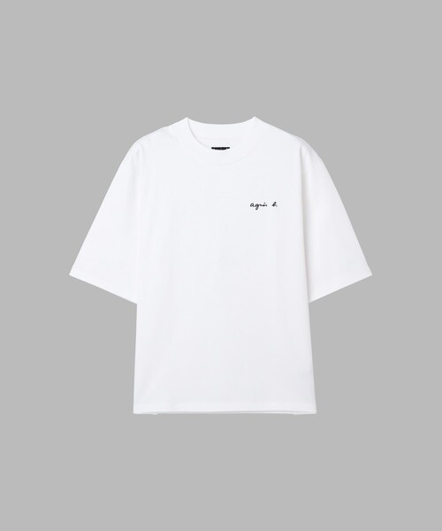 agnes b.(アニエスベー)の「メンズ ロゴ 刺繍 コットン 半袖 Tシャツ "Horace"(Tシャツ/カットソー・メンズ・ホワイト・2/3/1)」の1枚目の写真