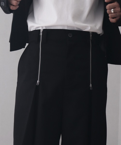 welise（ウェライズ）の「【welise/ウェライズ】ハイグレードヘビーTR  ジッパータックモードハーフスラックス（その他パンツ・メンズ・ブラック/グレー・L/M/S）」の22枚目の写真