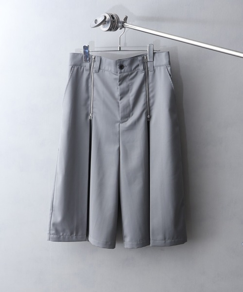 welise（ウェライズ）の「【welise/ウェライズ】ハイグレードヘビーTR  ジッパータックモードハーフスラックス（その他パンツ・メンズ・ブラック/グレー・L/M/S）」の7枚目の写真