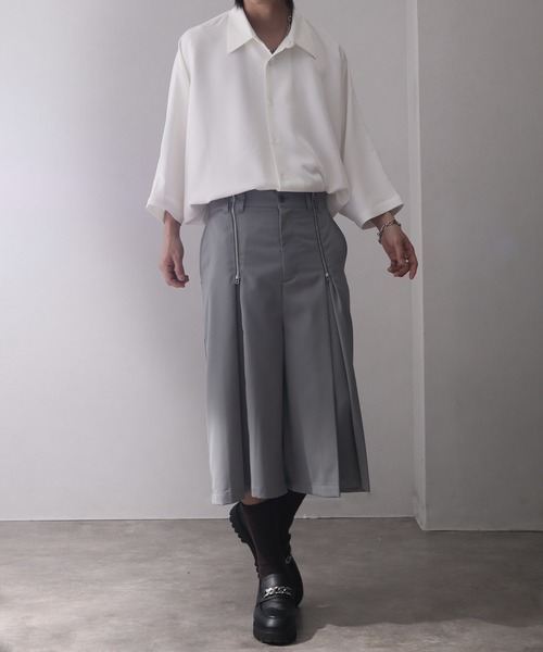 welise（ウェライズ）の「【welise/ウェライズ】ハイグレードヘビーTR  ジッパータックモードハーフスラックス（その他パンツ・メンズ・ブラック/グレー・L/M/S）」の13枚目の写真