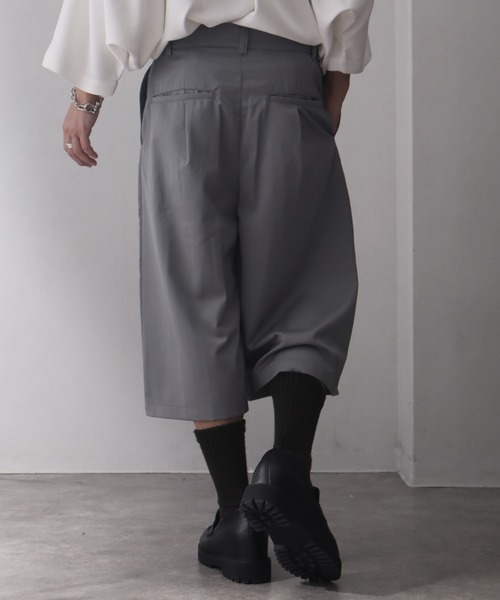 welise（ウェライズ）の「【welise/ウェライズ】ハイグレードヘビーTR  ジッパータックモードハーフスラックス（その他パンツ・メンズ・ブラック/グレー・L/M/S）」の12枚目の写真