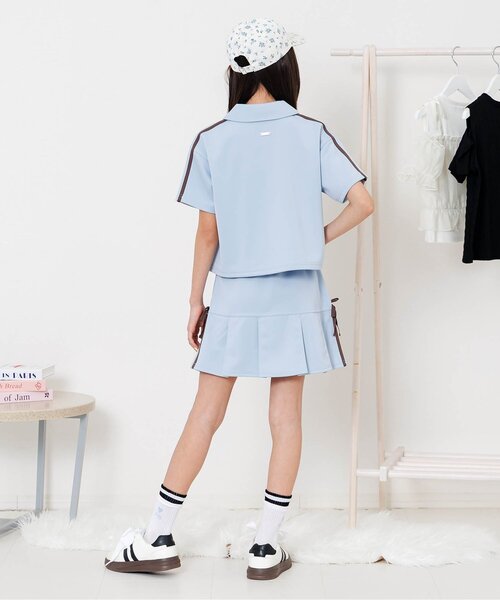 algy（アルジー）の「【セットアップ対応】ハーフジップ半袖T（Tシャツ/カットソー・キッズ・サックスブルー/ブラック/グレー・160/150/140/130）」の11枚目の写真