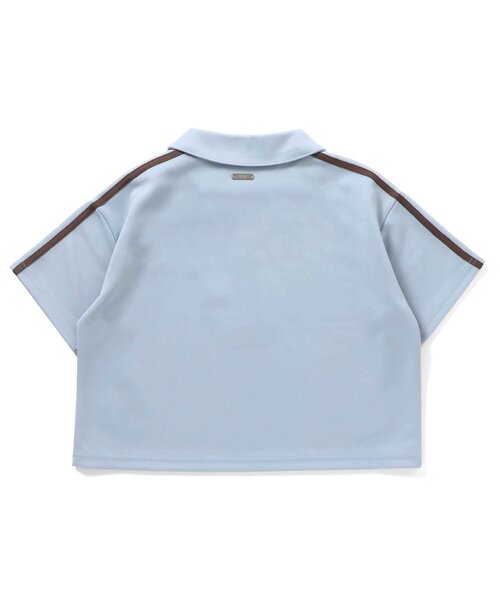 algy（アルジー）の「【セットアップ対応】ハーフジップ半袖T（Tシャツ/カットソー・キッズ・サックスブルー/ブラック/グレー・160/150/140/130）」の9枚目の写真