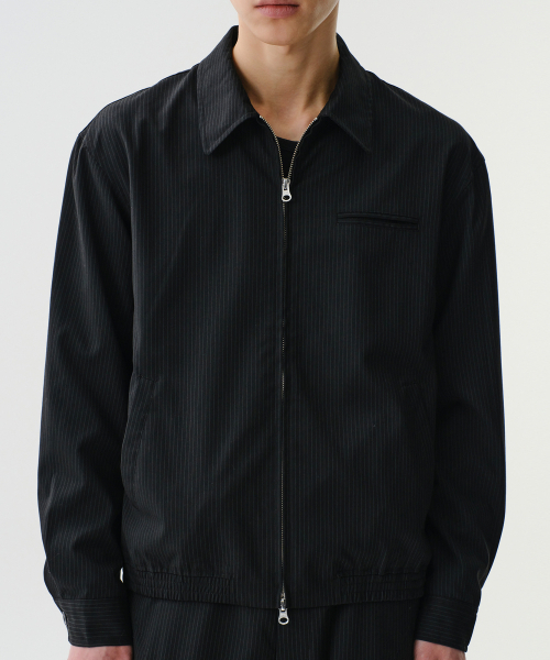 DIVEIN(ダイブイン)の「LOUNGE PIN STRIPE BLOUSON (BLACK)(MA-1・メンズ・その他・2/1)」の1枚目の写真