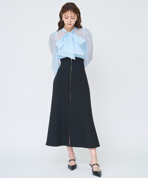 AND COUTURE(アンドクチュール)の「シアーボウタイブラウス(シャツ/ブラウス・レディース・オフホワイト/ブラック/イエロー/ブルー・FREE)」の22枚目の写真