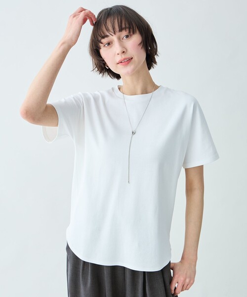 ANY(エニィ)の「プレミアムコットンベーシックTシャツ(Tシャツ/カットソー・レディース・ベージュ系/グレー系9/レッド系/ホワイト系/ブルー系/スカイブルー系/ダークブラウン系/ピンク系9・X-LARGE)」の10枚目の写真