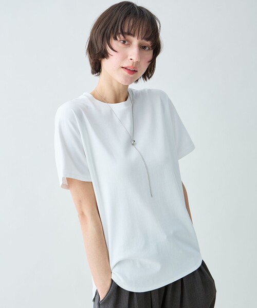 ANY(エニィ)の「プレミアムコットンベーシックTシャツ(Tシャツ/カットソー・レディース・ベージュ系/グレー系9/レッド系/ホワイト系/ブルー系/スカイブルー系/ダークブラウン系/ピンク系9・X-LARGE)」の11枚目の写真
