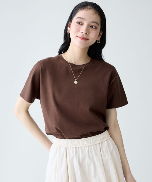 ANY(エニィ)の「プレミアムコットンベーシックTシャツ(Tシャツ/カットソー・レディース・ベージュ系/グレー系9/レッド系/ホワイト系/ブルー系/スカイブルー系/ダークブラウン系/ピンク系9・X-LARGE)」の16枚目の写真