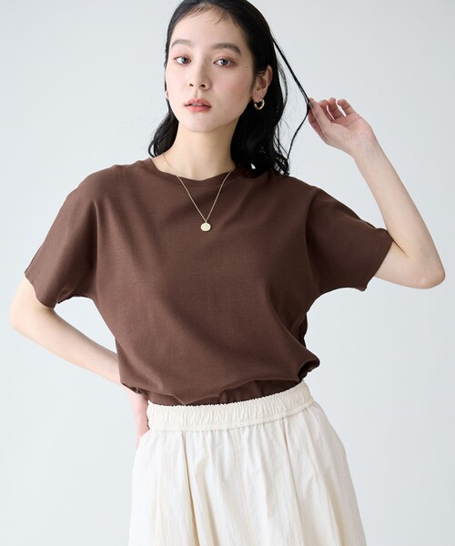 ANY(エニィ)の「プレミアムコットンベーシックTシャツ(Tシャツ/カットソー・レディース・ベージュ系/グレー系9/レッド系/ホワイト系/ブルー系/スカイブルー系/ダークブラウン系/ピンク系9・X-LARGE)」の17枚目の写真