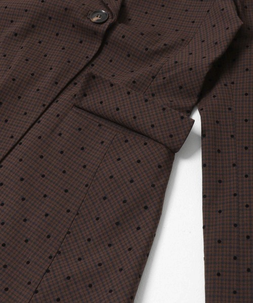GANNI(ガニー)の「GANNI FLOCKCHECK SUITING BLAZER(テーラードジャケット・レディース・ブラウン・36)」の7枚目の写真