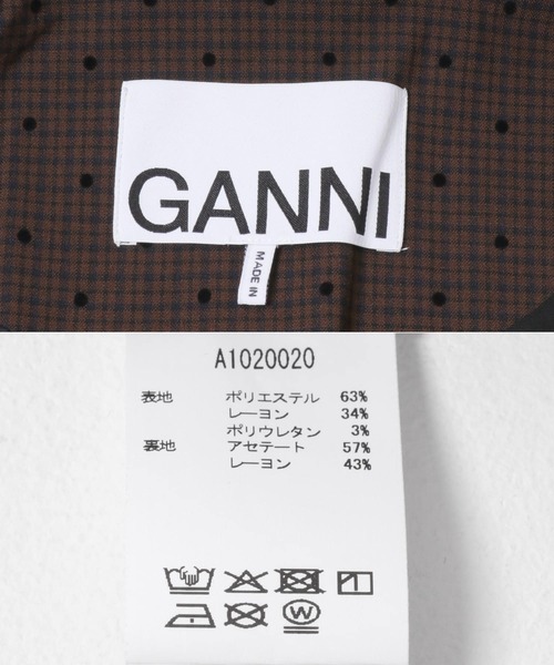 GANNI(ガニー)の「GANNI FLOCKCHECK SUITING BLAZER(テーラードジャケット・レディース・ブラウン・36)」の2枚目の写真