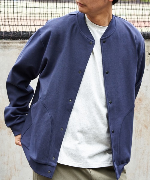 VENCEEXCHANGE（ヴァンスエクスチェンジ）の「ストレッチスナップカーディガン（カーディガン/ボレロ・メンズ・ブラック/ネイビー・LL）」の2枚目の写真