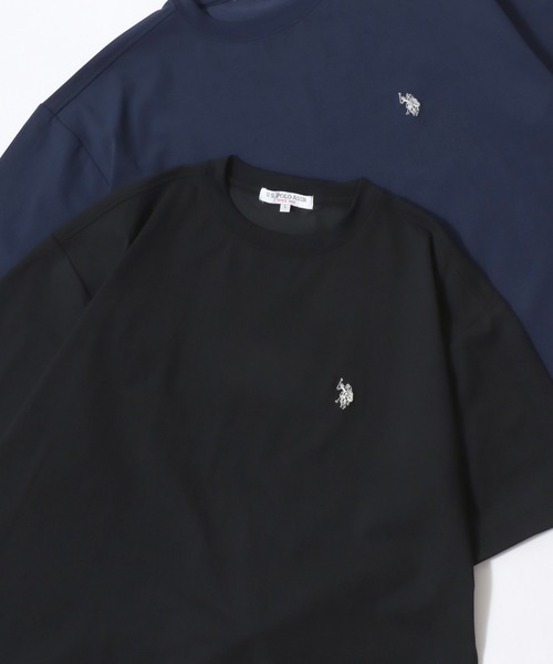 U.S. POLO ASSN.(ユーエスポロアッスン)の「U.S. POLO ASSN./ユーエスポロアッスン 別注 接触冷感/ストレッチ/UVカット/吸水速乾 オーバーサイズ 無地 ロゴ ワンポイント刺繍 ドローコード 半袖Tシャツ/レディース メンズ(Tシャツ/カットソー・メンズ・チャコールグレー/ブラック/ネイビー/ホワイト・M/L/LL)」の6枚目の写真