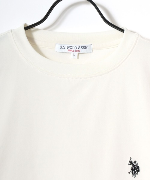 U.S. POLO ASSN.(ユーエスポロアッスン)の「U.S. POLO ASSN./ユーエスポロアッスン 別注 接触冷感/ストレッチ/UVカット/吸水速乾 オーバーサイズ 無地 ロゴ ワンポイント刺繍 ドローコード 半袖Tシャツ/レディース メンズ(Tシャツ/カットソー・メンズ・チャコールグレー/ブラック/ネイビー/ホワイト・M/L/LL)」の18枚目の写真