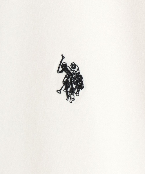 U.S. POLO ASSN.(ユーエスポロアッスン)の「U.S. POLO ASSN./ユーエスポロアッスン 別注 接触冷感/ストレッチ/UVカット/吸水速乾 オーバーサイズ 無地 ロゴ ワンポイント刺繍 ドローコード 半袖Tシャツ/レディース メンズ(Tシャツ/カットソー・メンズ・チャコールグレー/ブラック/ネイビー/ホワイト・M/L/LL)」の22枚目の写真