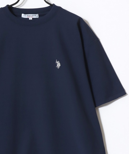 U.S. POLO ASSN.(ユーエスポロアッスン)の「U.S. POLO ASSN./ユーエスポロアッスン 別注 接触冷感/ストレッチ/UVカット/吸水速乾 オーバーサイズ 無地 ロゴ ワンポイント刺繍 ドローコード 半袖Tシャツ/レディース メンズ(Tシャツ/カットソー・メンズ・チャコールグレー/ブラック/ネイビー/ホワイト・M/L/LL)」の12枚目の写真