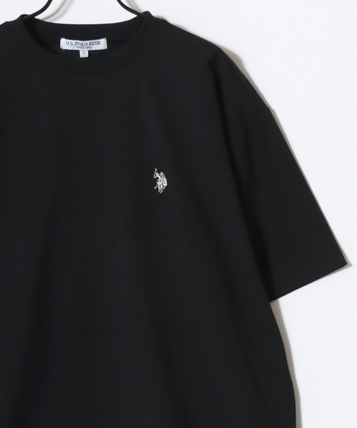 U.S. POLO ASSN.(ユーエスポロアッスン)の「U.S. POLO ASSN./ユーエスポロアッスン 別注 接触冷感/ストレッチ/UVカット/吸水速乾 オーバーサイズ 無地 ロゴ ワンポイント刺繍 ドローコード 半袖Tシャツ/レディース メンズ(Tシャツ/カットソー・メンズ・チャコールグレー/ブラック/ネイビー/ホワイト・M/L/LL)」の10枚目の写真