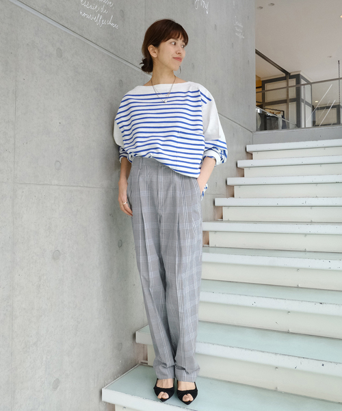 IENA（イエナ）の「Maison IENA 別注 Nell/ネル チェックペグトップパンツ 261-202-61（スラックス・レディース・カーキ・38/36）」の3枚目の写真