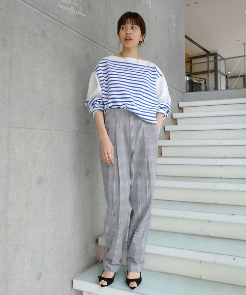 IENA（イエナ）の「Maison IENA 別注 Nell/ネル チェックペグトップパンツ 261-202-61（スラックス・レディース・カーキ・38/36）」の16枚目の写真