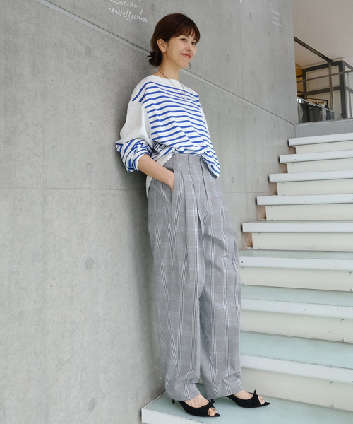 IENA（イエナ）の「Maison IENA 別注 Nell/ネル チェックペグトップパンツ 261-202-61（スラックス・レディース・カーキ・38/36）」の17枚目の写真