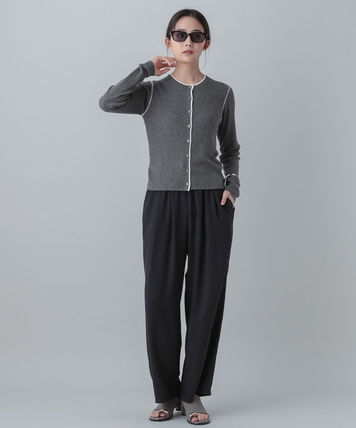 GLOBAL WORK(グローバルワーク)の「MATINEE LINE/シルク混配色カーディガン/646676(カーディガン/ボレロ・レディース・チャコールグレー/ピンク系その他6/ベージュ・LARGE/MEDIUM)」の5枚目の写真