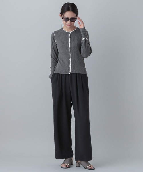 GLOBAL WORK(グローバルワーク)の「MATINEE LINE/シルク混配色カーディガン/646676(カーディガン/ボレロ・レディース・チャコールグレー/ピンク系その他6/ベージュ・LARGE/MEDIUM)」の6枚目の写真