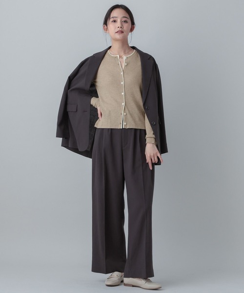 GLOBAL WORK(グローバルワーク)の「MATINEE LINE/シルク混配色カーディガン/646676(カーディガン/ボレロ・レディース・チャコールグレー/ピンク系その他6/ベージュ・LARGE/MEDIUM)」の11枚目の写真